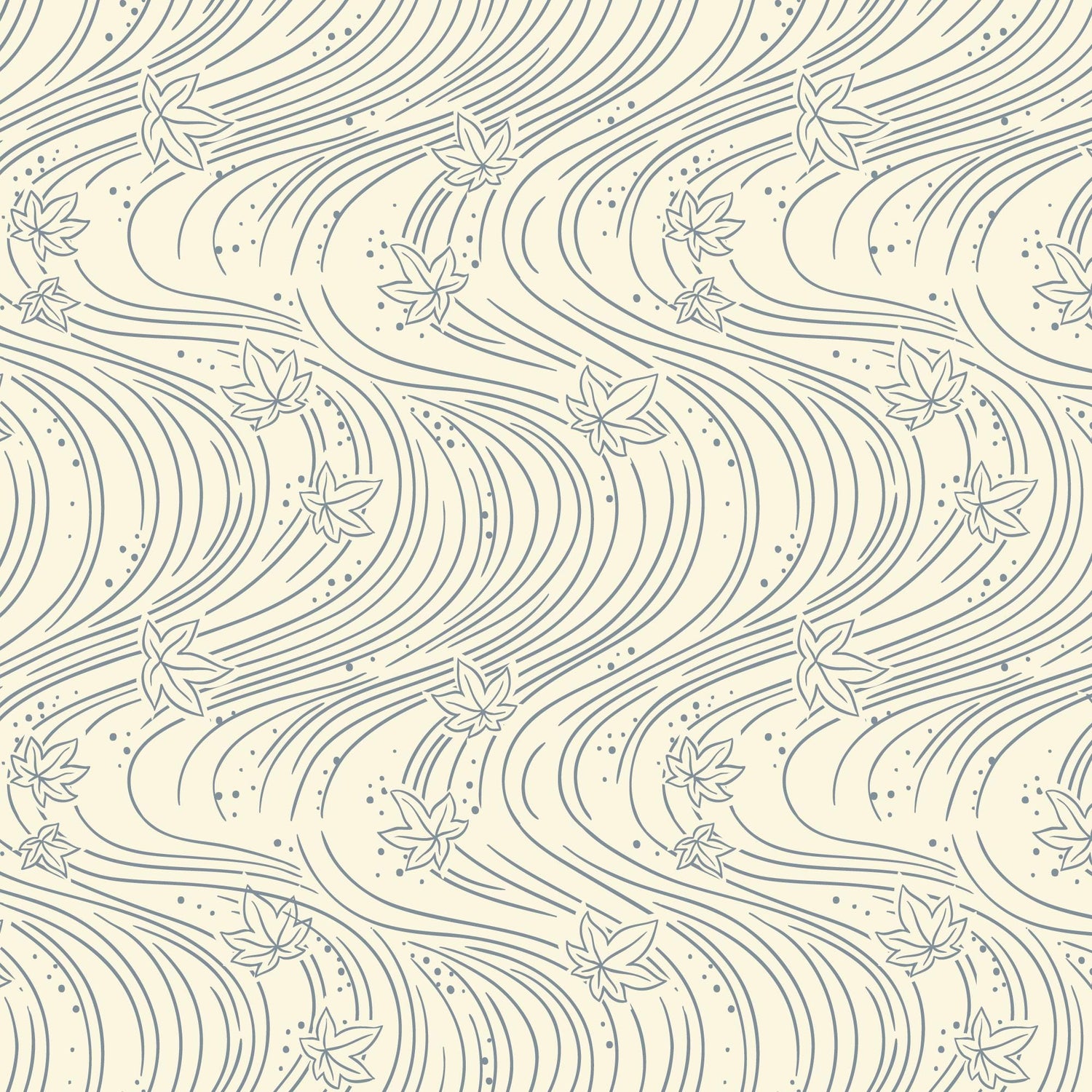 The Orchard Season Maple Currents in Blue Gray by House of Haricot for Cloud9 Fabric - 228900