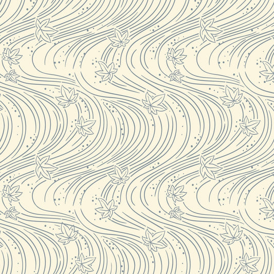 The Orchard Season Maple Currents in Blue Gray by House of Haricot for Cloud9 Fabric - 228900