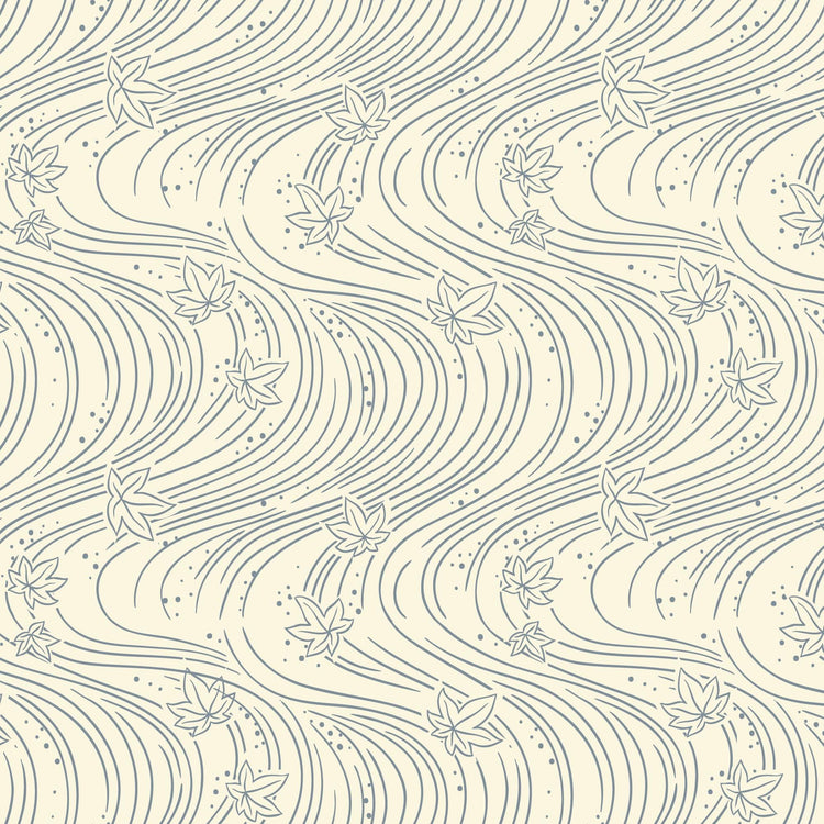 The Orchard Season Maple Currents in Blue Gray by House of Haricot for Cloud9 Fabric - 228900