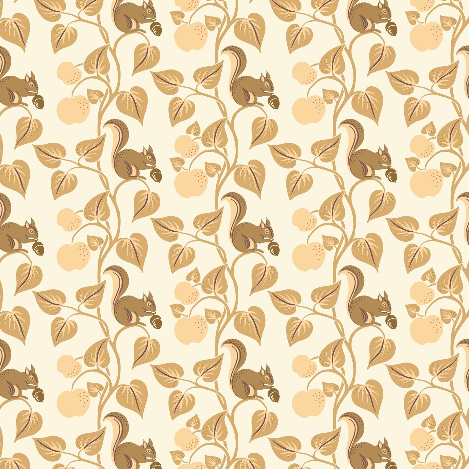 The Orchard Season Acorn Gathering in Ivory by House of Haricot for Cloud9 Fabric - 228908