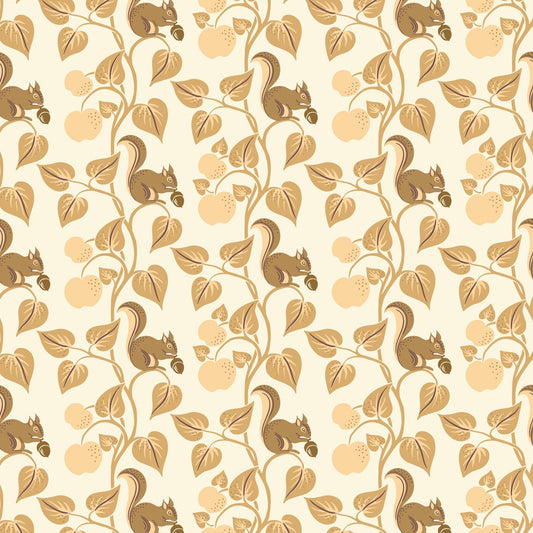 The Orchard Season Acorn Gathering in Ivory by House of Haricot for Cloud9 Fabric - 228908