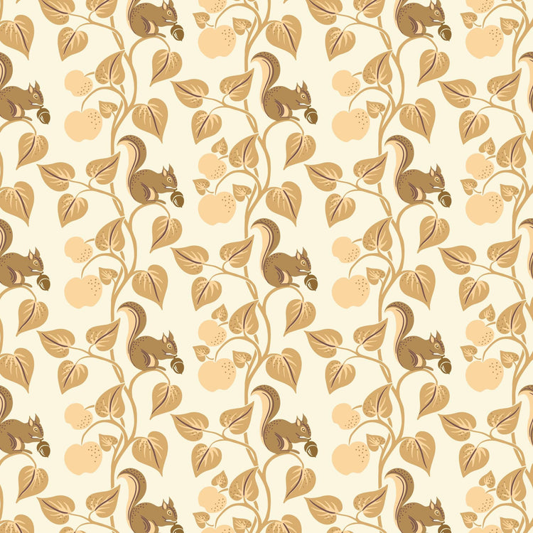 The Orchard Season Acorn Gathering in Ivory by House of Haricot for Cloud9 Fabric - 228908