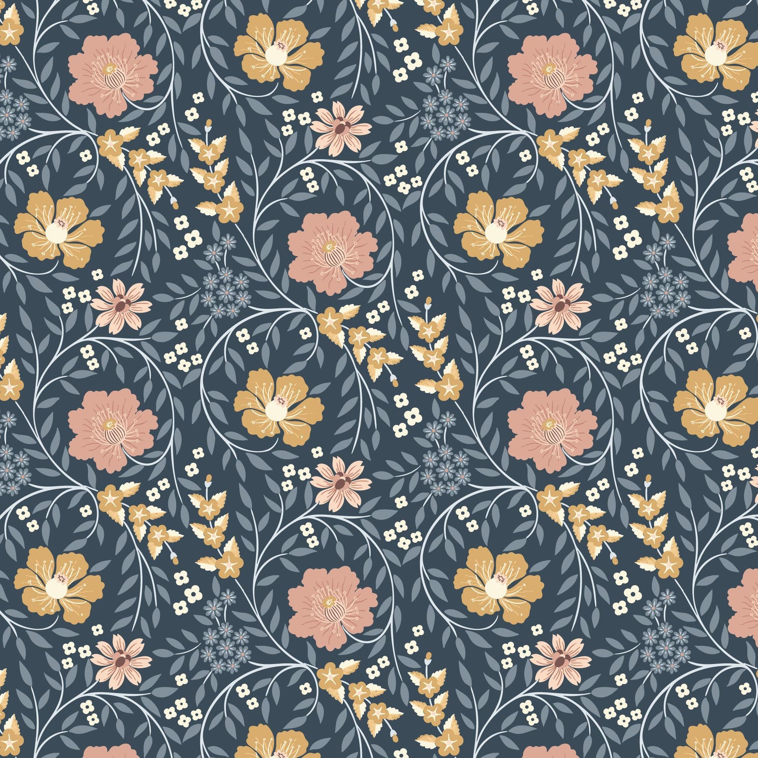 The Orchard Season Forest Wander in Teal by House of Haricot for Cloud9 Fabric - 228916