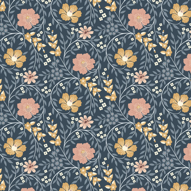 The Orchard Season Forest Wander in Teal by House of Haricot for Cloud9 Fabric - 228916