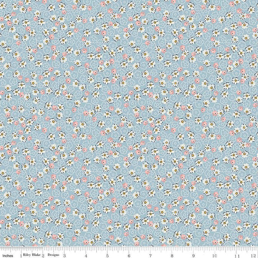 Rosewood Wren Blue by Jessica Chertkow for Riley Blake Designs - C17493-BLUE
