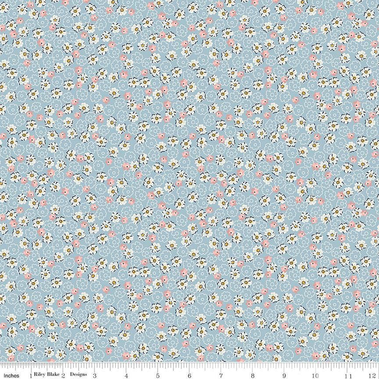 Rosewood Wren Blue by Jessica Chertkow for Riley Blake Designs - C17493-BLUE
