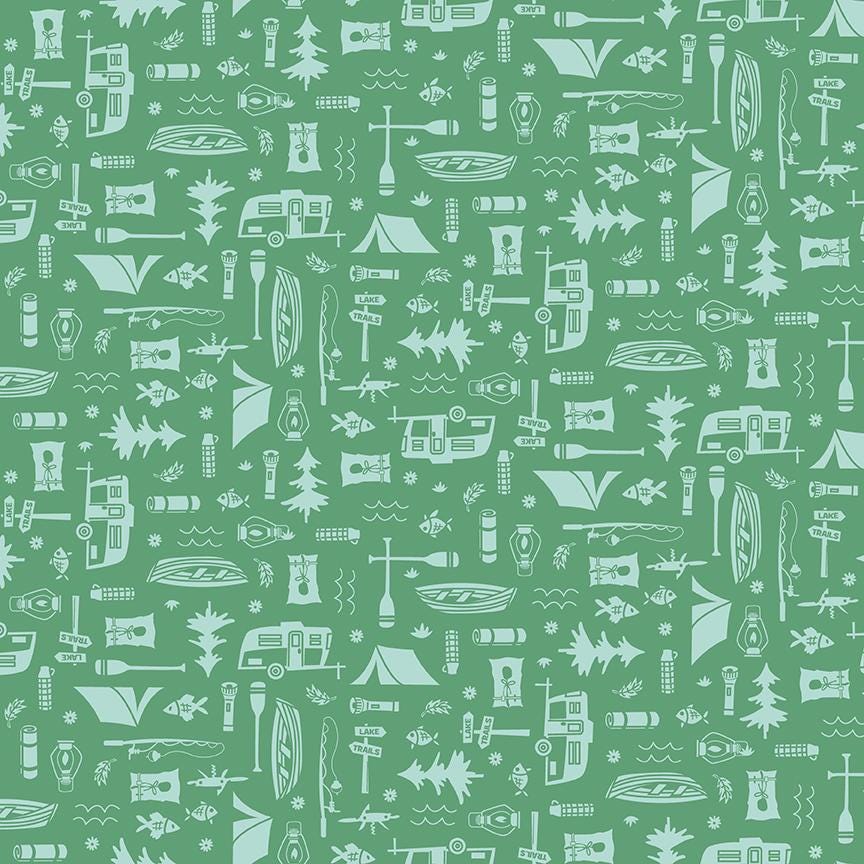 Happy Haven Let's Camp Green by Shawn Wallace for Riley Blake Designs - C17622-GREEN