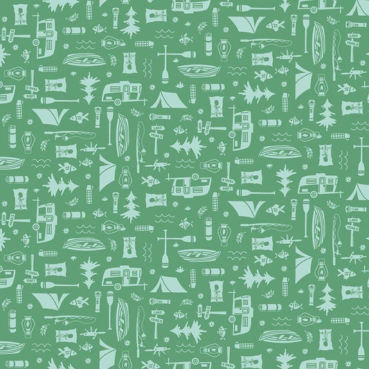 Happy Haven Let's Camp Green by Shawn Wallace for Riley Blake Designs - C17622-GREEN