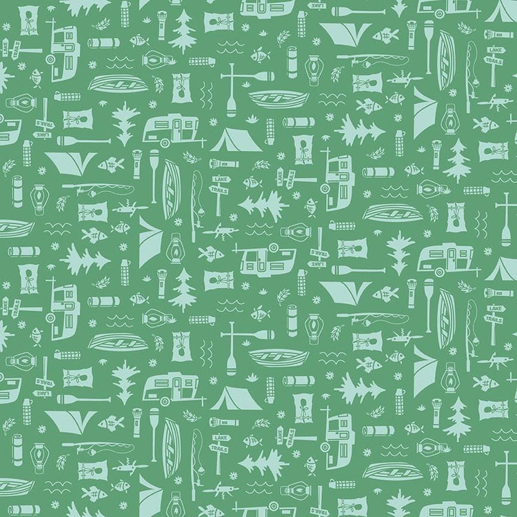 Happy Haven Let's Camp Green by Shawn Wallace for Riley Blake Designs - C17622-GREEN