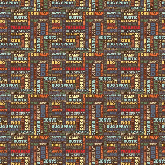 Happy Haven Text Brown by Shawn Wallace for Riley Blake Designs - C17624-BROWN