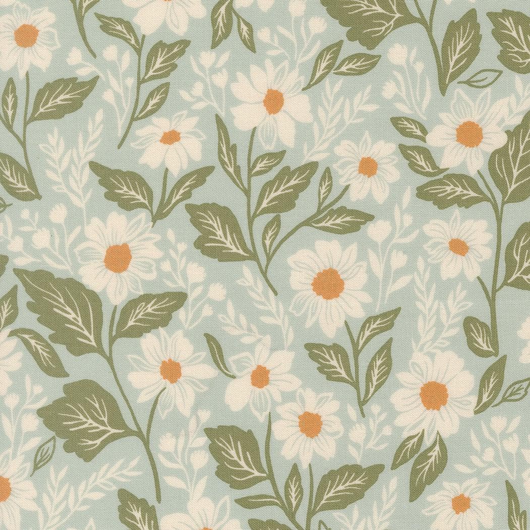 True Love Romance Blooms Florals Robins Egg by Lella Boutique for Moda Fabrics - 5260 14
