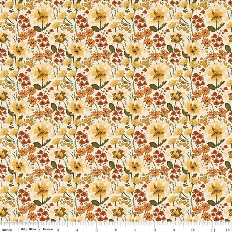 Bountiful Floral Cream by Sandy Gervais for Riley Blake Designs - C17861-CREAM