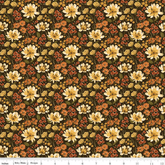 Bountiful Floral Mocha by Sandy Gervais for Riley Blake Designs - C17861-MOCHA