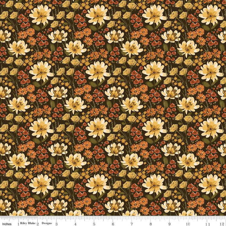 Bountiful Floral Mocha by Sandy Gervais for Riley Blake Designs - C17861-MOCHA