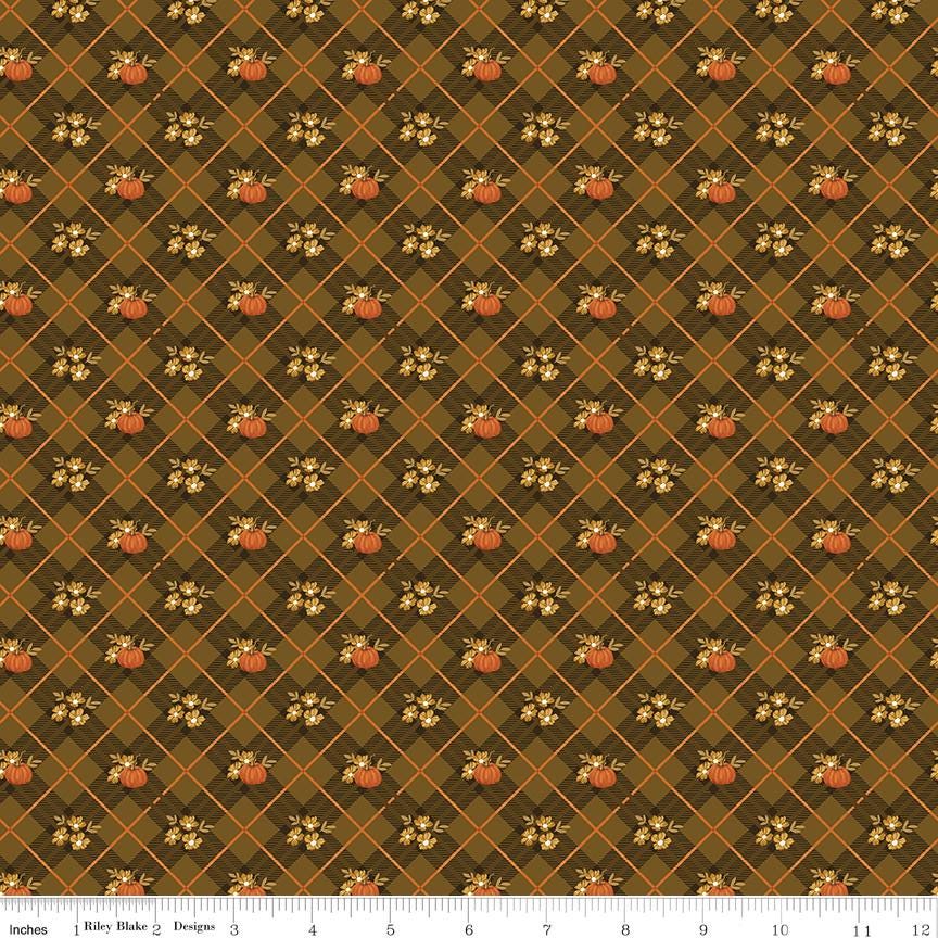 Bountiful Pumpkin Plaid Suede by Sandy Gervais for Riley Blake Designs - C17862-SUEDE