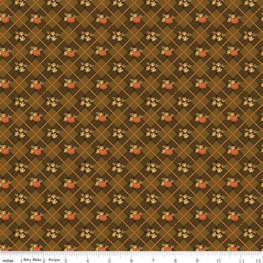 Bountiful Pumpkin Plaid Suede by Sandy Gervais for Riley Blake Designs - C17862-SUEDE