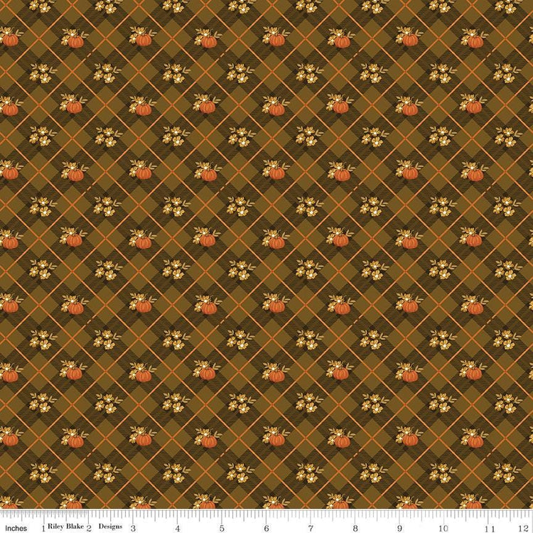 Bountiful Pumpkin Plaid Suede by Sandy Gervais for Riley Blake Designs - C17862-SUEDE