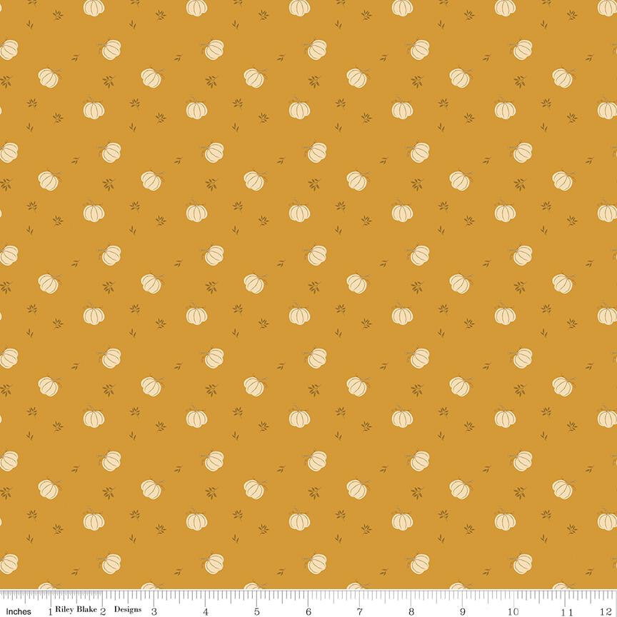 Bountiful Pumpkins Gold by Sandy Gervais for Riley Blake Designs - C17864-GOLD