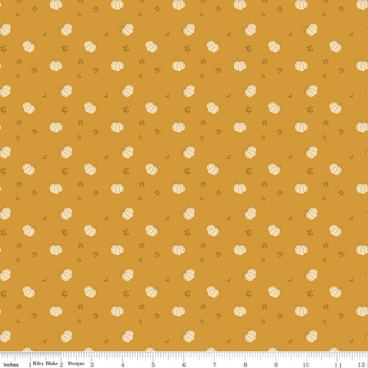 Bountiful Pumpkins Gold by Sandy Gervais for Riley Blake Designs - C17864-GOLD