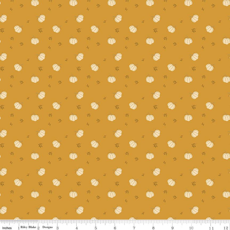 Bountiful Pumpkins Gold by Sandy Gervais for Riley Blake Designs - C17864-GOLD