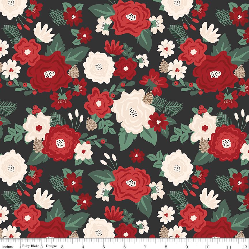 Evergreen Wishes Main Black by Traci Reed for Riley Blake Designs - C17810-BLACK