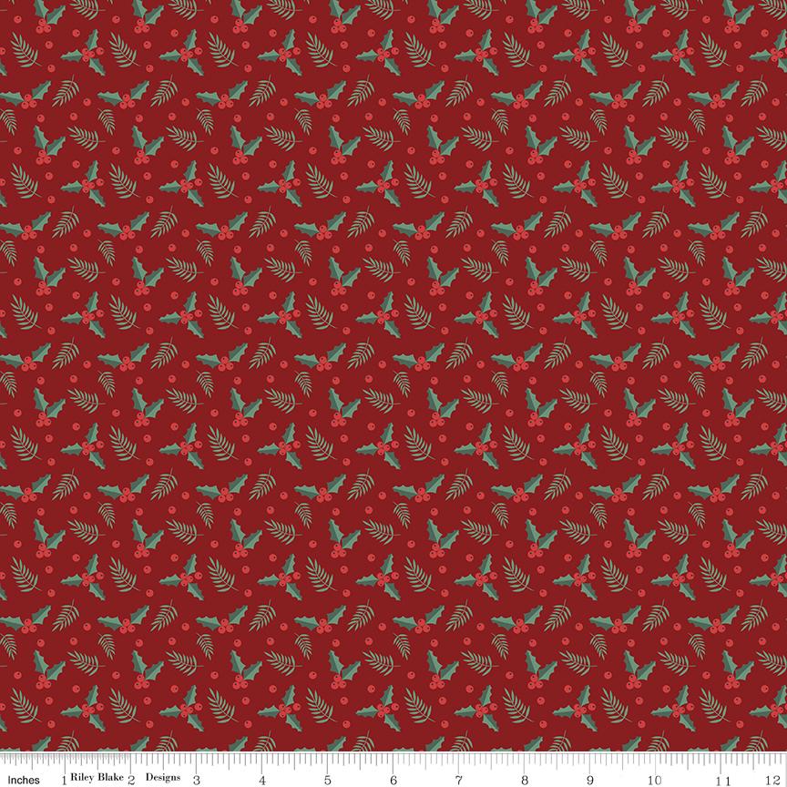 Evergreen Wishes Holly Berries Red by Traci Reed for Riley Blake Designs - C17814-RED