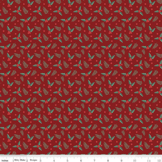 Evergreen Wishes Holly Berries Red by Traci Reed for Riley Blake Designs - C17814-RED