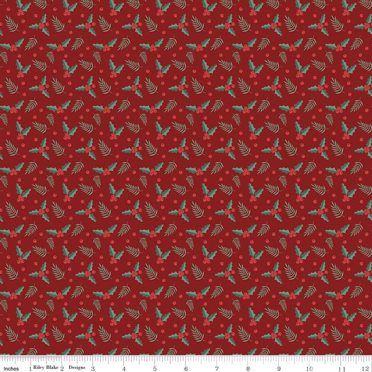 Evergreen Wishes Holly Berries Red by Traci Reed for Riley Blake Designs - C17814-RED