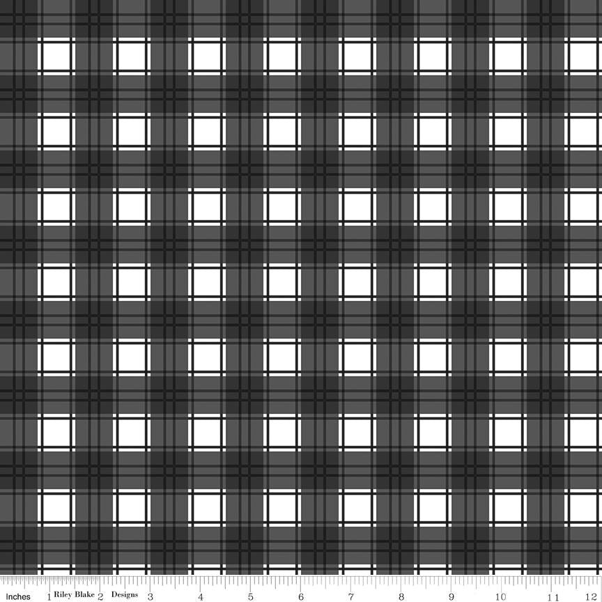 Evergreen Wishes Plaid Black by Traci Reed for Riley Blake Designs - C17815-BLACK