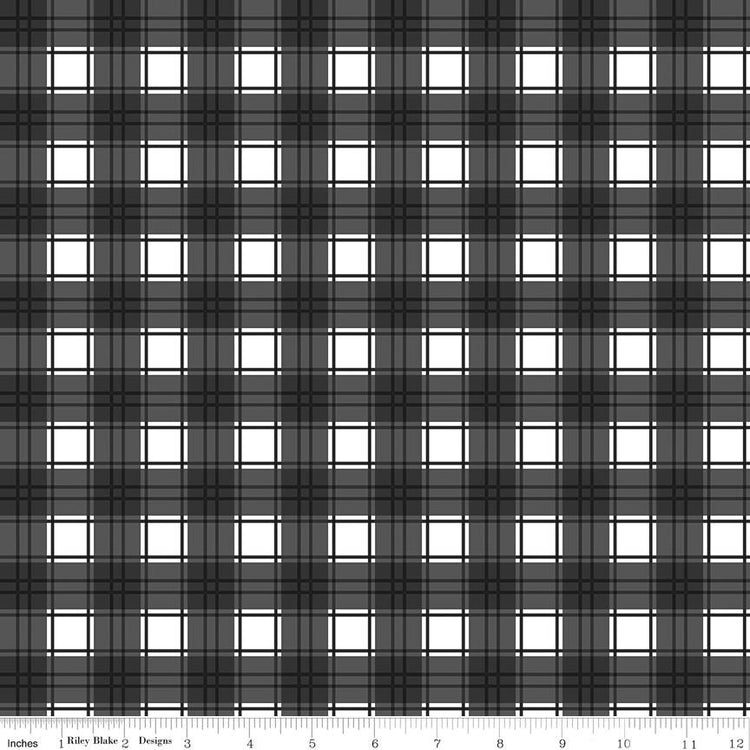 Evergreen Wishes Plaid Black by Traci Reed for Riley Blake Designs - C17815-BLACK