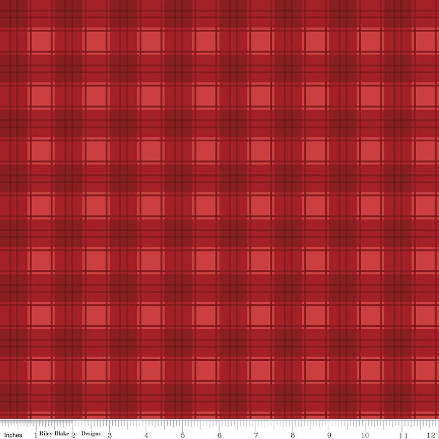 Evergreen Wishes Plaid Red by Traci Reed for Riley Blake Designs - C17815-RED