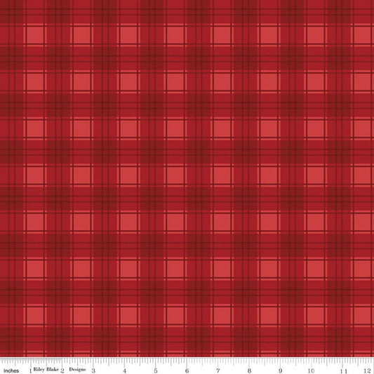 Evergreen Wishes Plaid Red by Traci Reed for Riley Blake Designs - C17815-RED
