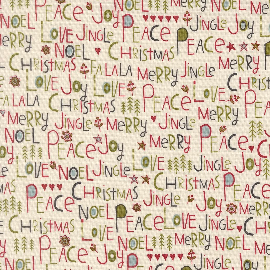 Chilly Peace Love Joy Text and Words Vanilla by Sweetwater for Moda Fabrics - 55710 11