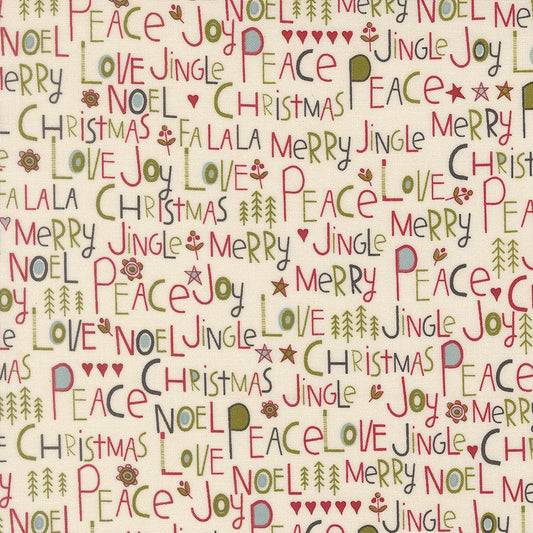 Chilly Peace Love Joy Text and Words Vanilla by Sweetwater for Moda Fabrics - 55710 11