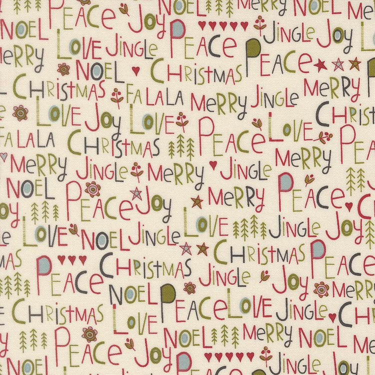 Chilly Peace Love Joy Text and Words Vanilla by Sweetwater for Moda Fabrics - 55710 11