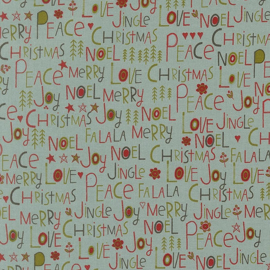 Chilly Peace Love Joy Text and Words Storm by Sweetwater for Moda Fabrics - 55710 15