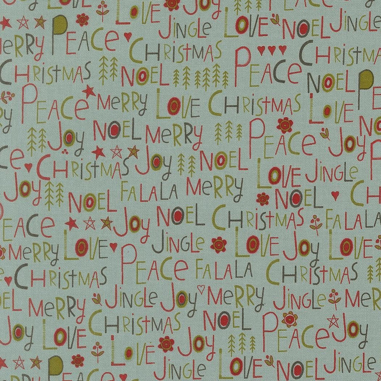 Chilly Peace Love Joy Text and Words Storm by Sweetwater for Moda Fabrics - 55710 15