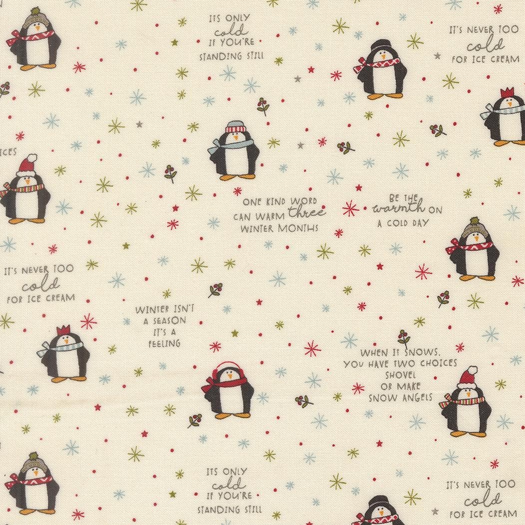 Chilly Mr Penguin Novelty Vanilla by Sweetwater for Moda Fabrics - 55711 11