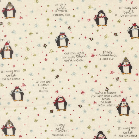Chilly Mr Penguin Novelty Vanilla by Sweetwater for Moda Fabrics - 55711 11