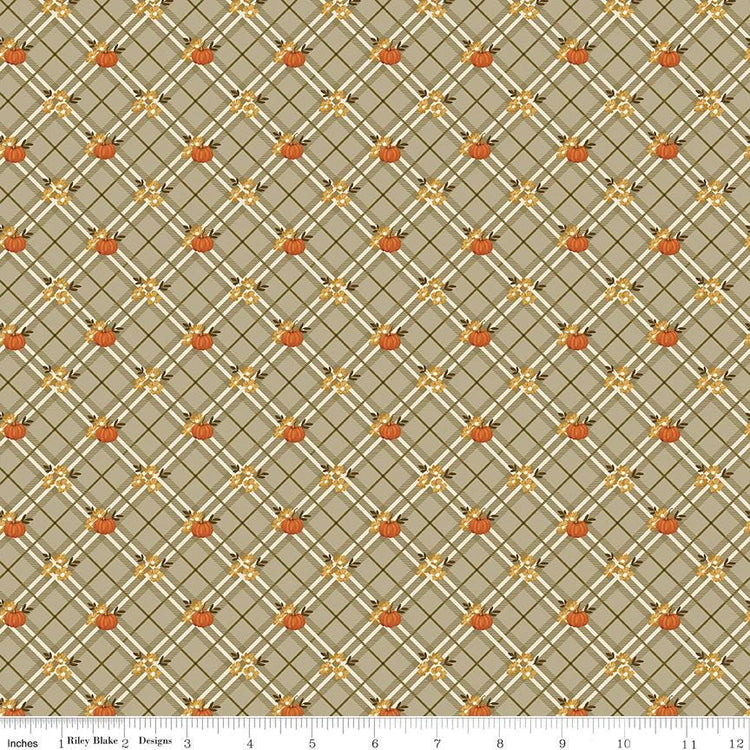 Bountiful Pumpkin Plaid Sage by Sandy Gervais for Riley Blake Designs - C17862-SAGE