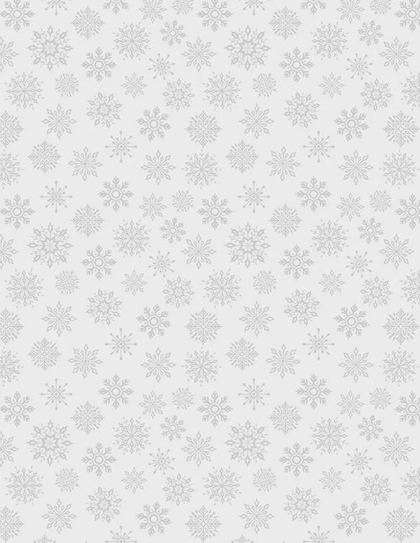 Stocking Stuffers 2 Small Snowflakes White On White Fabric by Wilmington Prints for Wilmington Prints - 1817-39164-100
