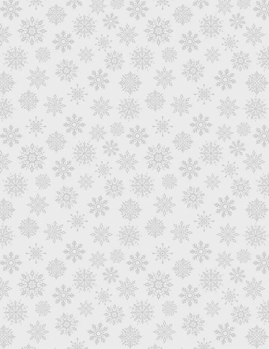 Stocking Stuffers 2 Small Snowflakes White On White Fabric by Wilmington Prints for Wilmington Prints - 1817-39164-100