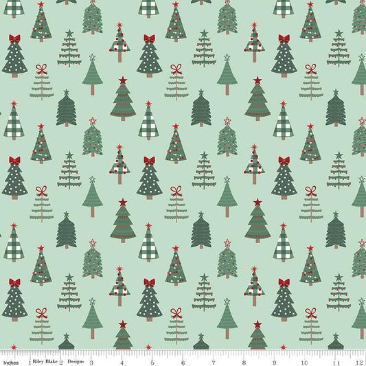 Evergreen Wishes Trees Mint by Traci Reed for Riley Blake Designs - C17811-MINT