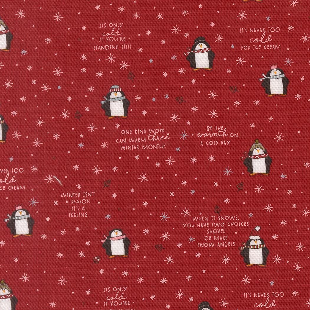 Chilly Mr Penguin Novelty Red by Sweetwater for Moda Fabrics - 55711 12