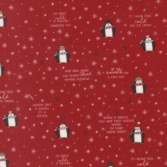 Chilly Mr Penguin Novelty Red by Sweetwater for Moda Fabrics - 55711 12