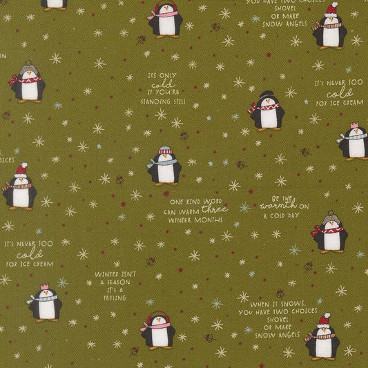 Chilly Mr Penguin Novelty Pine by Sweetwater for Moda Fabrics - 55711 13