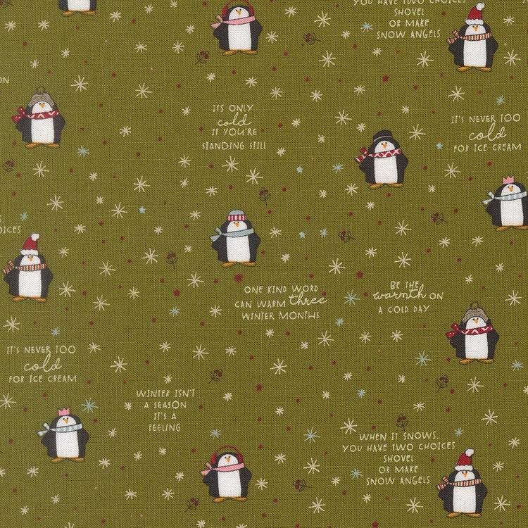 Chilly Mr Penguin Novelty Pine by Sweetwater for Moda Fabrics - 55711 13