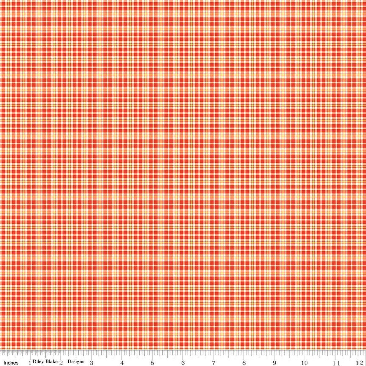 Summer's in Town Plaid Red by Sandy Gervais for Riley Blake Designs - C17536-RED