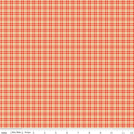 Summer's in Town Plaid Red by Sandy Gervais for Riley Blake Designs - C17536-RED