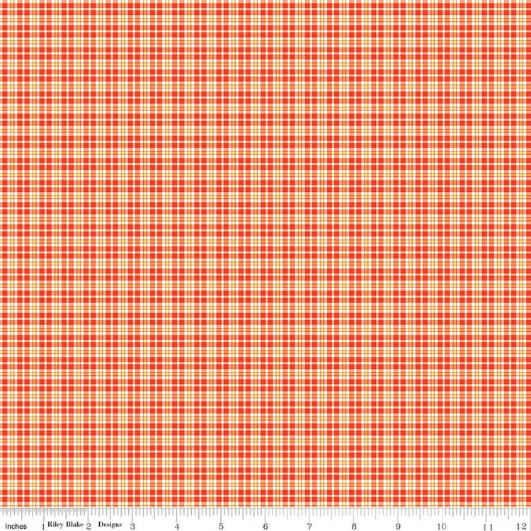 Summer's in Town Plaid Red by Sandy Gervais for Riley Blake Designs - C17536-RED